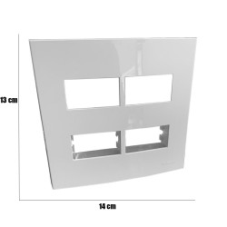 Placas E Suportes 4×4” 4 Postos Horizontais Separados  Branco